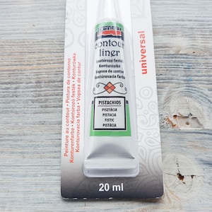 Delineador de contorno brilhante PENTART, pistache, 20 ml, à base de água
