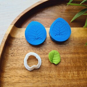 Silikon-Blatt-Veiner, Stil 1, Silikon-Blatt-Veiner, 3D gedruckte Cutters, Kunststoff PLA, Polymer-Ton, Ohrringe, botanische Schmuck-Werkzeuge