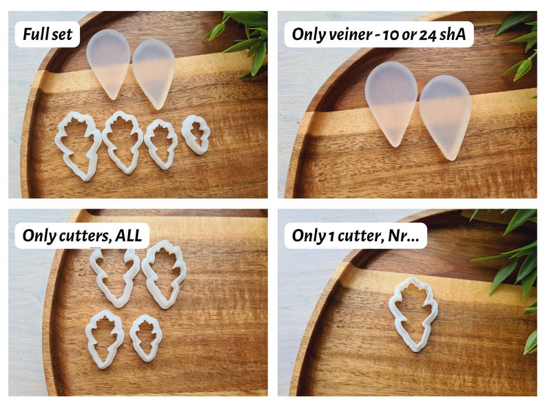 Silicone veiner of Oak leaf, style 1, Leaf Veiner, 3D Printed Cutters, Plastic PLA, Polymer Clay, Earrings, Botanical Jewelry Tools image 6