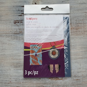 Silk Screen Sculpey, 2 sheets, Nature, textured, tool for polymer clay