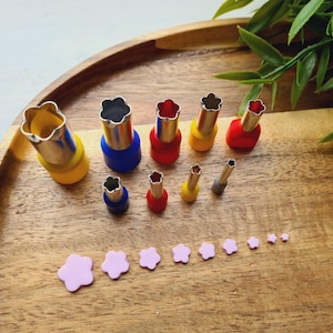 Metal Cutters Flower, 4, 5 or 9 pcs., Ø 0.3-1.4 cm, Polymer Clay, Mini Shape Cutters, Jewelry, Precision Tools, DIY Crafts, Hand-Bent