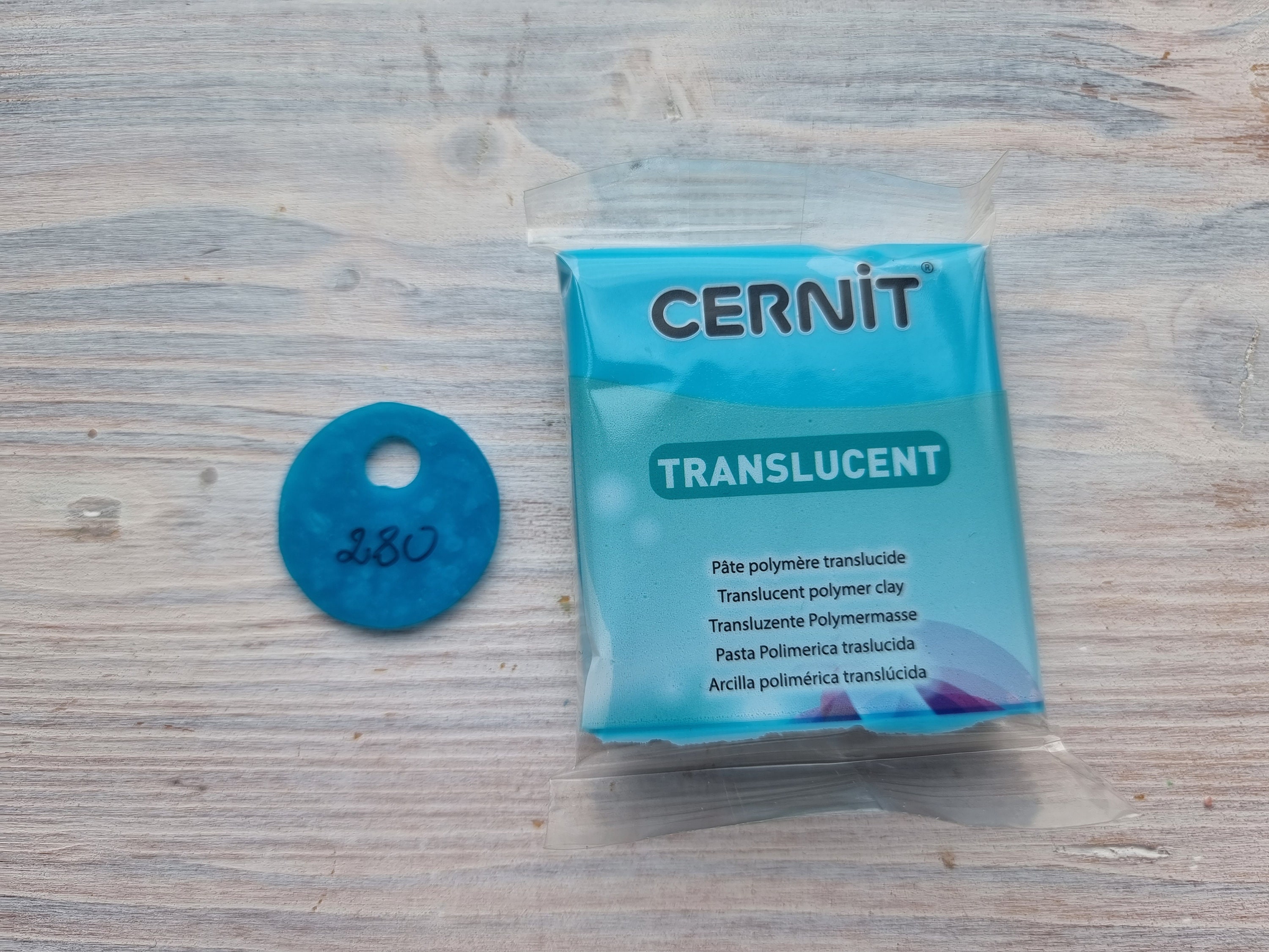 CERNIT Translucent Serie Polymer Clay, Turquoise Blue, Nr. 280 Polymer  Clay, 56g 2oz, Oven-hardening Polymer Modeling Clay 