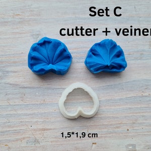 Silicone veiner of Geranium leaf, Set A, Set B or Set C, choose full set or individually Set C