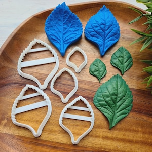 Silicone veiner of Hydrangea leaf, style 2, Flexible texture for polymer clay, sugar craft shapes, decor, soap making
