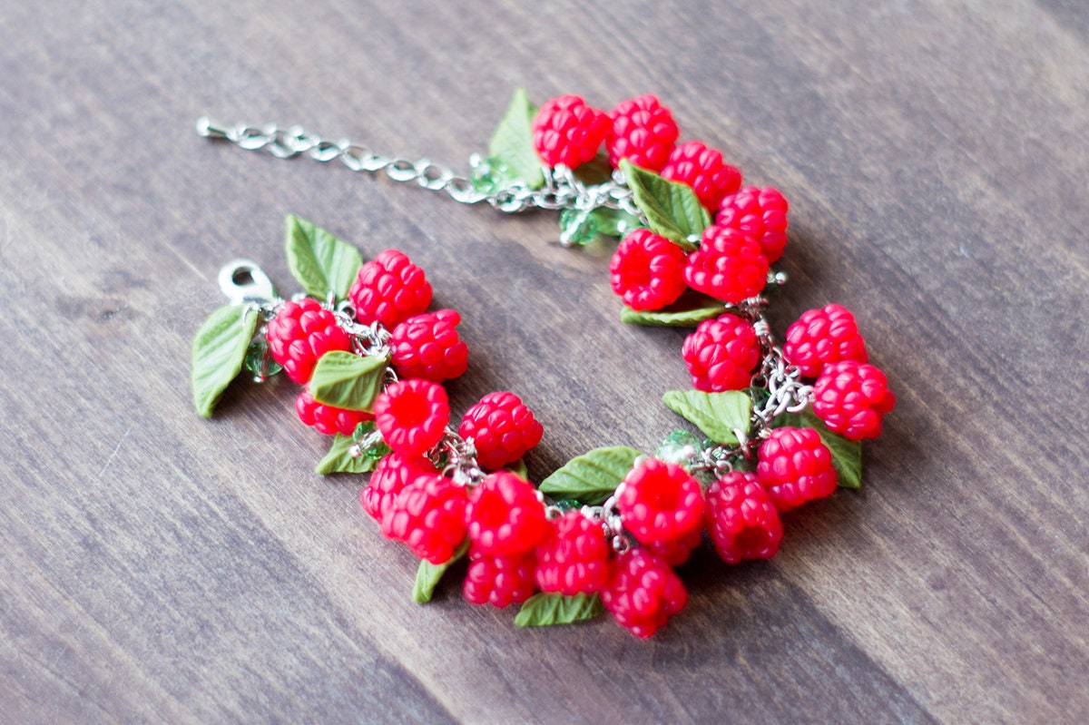 Raspberry Bracelet Berry Bracelet Summer Bracelet Jewelry Etsy