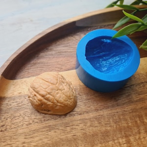 Silicone mold of Walnut, style 2, shell, ~ 3*3.3 cm, H:1.4 cm, Modeling tool for accessories, jewelry and home decor, Shape for polymer clay