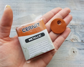 CERNIT Metallic polymer clay, bronze, Nr. 058, 56g (2oz), Soft Modeling Clay for Jewelry, Miniatures & Sculpting