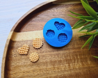 Moule en silicone pour gaufres, style 7, 3 éléments, ~ 1,3-1,7 cm, H: 0,4 cm, Outil de modélisation pour accessoires, bijoux, décoration, Forme pour pâte polymère