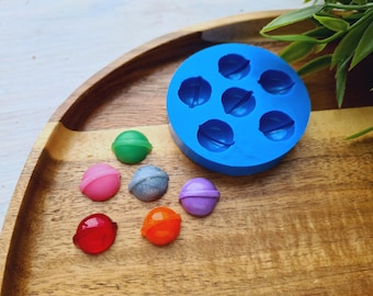Silicone mold of Lollipop, style 1, 6 elements, ~ 1.3*1.5 cm, H:0.7 cm,Polymer Clay,Resin,Soap,Candle,Chocolate,Fondant,Candy Cake Decor DIY