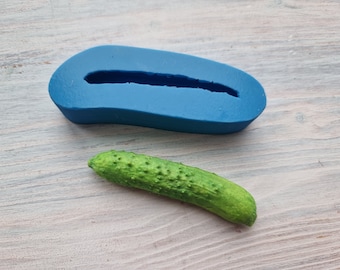 Silicone mold of Cucumber, style 1, ~ 1.1*6.5 cm, H:1.3 cm, Modeling tool for accessories, jewelry and home decor, Shape for polymer clay