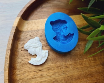 Silicone mold of Cameo, ~ 2.3*2.9 cm, H:0.5 cm, Modeling tool for accessories, jewelry and home decor, Shape for polymer clay