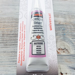 Delineador de contorno brilhante PENTART, framboesa, 20 ml, à base de água