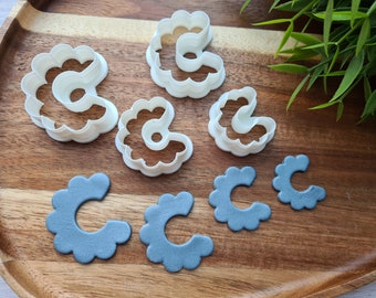 Earring, style 18, fat hoop, set of 4, 3D Printed Earring Cutters for Polymer Clay,Plastic PLA Shapes for Clay Earrings,Jewelry Making Tools