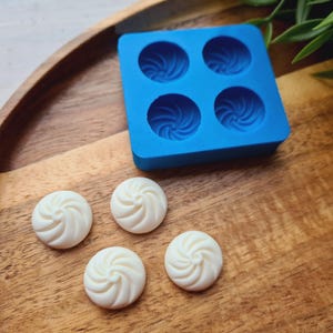 1:6 Silicone mold of Dumpling,, style 3, 4 elements, ~ Ø 1.7 cm, H;0.8 cm, Resin, Fondant, Miniature Food, DIY Crafts,Cake Decorations
