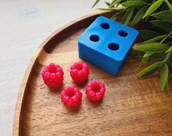Silicone mold of Raspberry, style 19, inverted, 4 elements, ~ Ø 1.4-1.6cm, H:1.2-1.7 cm,Modeling tool for accessories,Shape for polymer clay