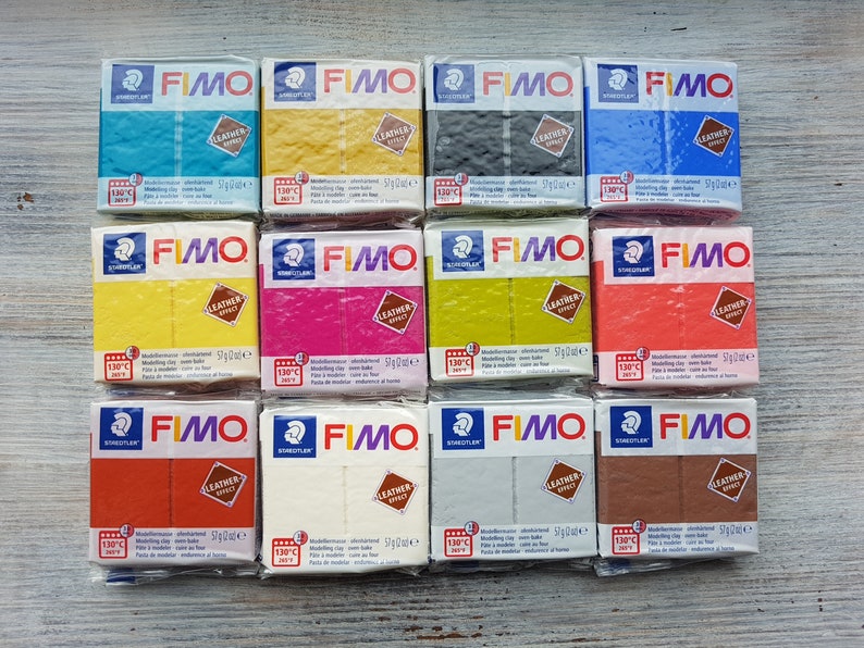 Fimo Effect Leather serie polymer clay, ivory, Nr. 029, 57g 2oz, Oven-hardening polymer modeling clay, Leather effect by STAEDTLER image 5