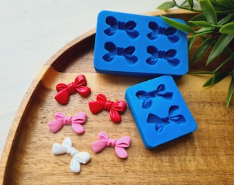 Silicone mold of Bow, style 1 or 6, ~ 1.2*2.2 cm, H:0.4 cm, Cute Ribbon Bow, Polymer Clay, Epoxy Resin, Kawaii Jewelry, Hair Accessory