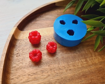 Silicone mold of Raspberry, style 11, inverted, 3 elements, ~ Ø 1.2-1.4 cm, H:1.1-1.4 cm,jewelry,Modeling tool for accessories, polymer clay