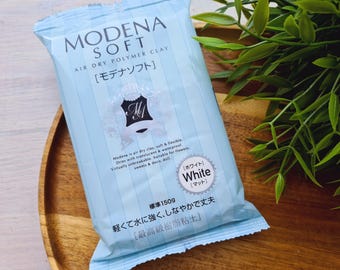 Padico Modena Soft, white, modelling clay, 150g (5.29oz), Air-Dry Cold Porcelain for Flowers, Miniatures & Fine Detail Sculpting