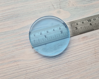 Acrylic Base for Polymer Clay, Circle, medium, 6 cm, Clear Craft Work Surface for Fimo, Cernit, Sculpey,Non-Stick Rolling, Sculpting Board