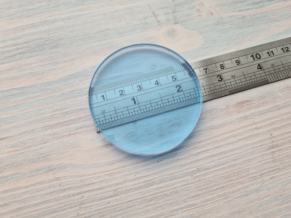 Acrylic Base for Polymer Clay, Circle, medium, 6 cm, Clear Craft Work Surface for Fimo, Cernit, Sculpey,Non-Stick Rolling, Sculpting Board