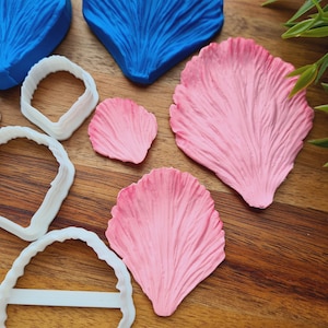 Silicone veiner of Peony petal texture, Flower Veiner, 3D Printed Cutters, Plastic PLA, Polymer Clay, Earrings, Floral Jewelry Tools image 8