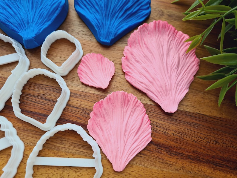 Silicone veiner of Peony petal texture, Flower Veiner, 3D Printed Cutters, Plastic PLA, Polymer Clay, Earrings, Floral Jewelry Tools image 8