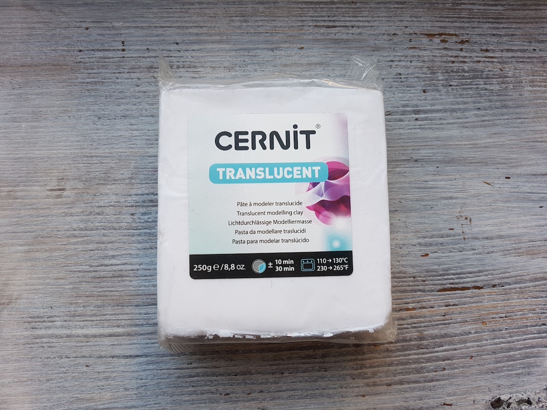 CERNIT Translucent White 005 Polymer Clay, 250g (8.8oz), Oven-hardening ...