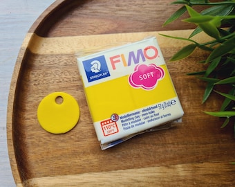 FIMO Soft, lemon, Nr.10, 57g (2oz), Oven-Bake Modeling Clay, Jewelry, DIY Crafts, Sculpting, Beginners, Miniatures, Decor