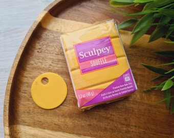 Sculpey Souffle, yellow ochre, Nr.6521, 48g (1.7oz), Lightweight Matte Oven Bake Clay, Earrings,Jewelry,Soft Durable Modeling Clay,DIY,Craft