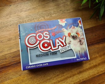CosClay Sculpt Gray Medium Firm, 227g (8 oz), Modelling clay for making jewelry, accessories and home decor