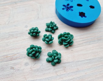 Silicone mold of Succulent, style 16, 6 pcs., ~ Ø 1.3-1.9 cm, H:1.6-1.9cm,Modeling tool for accessories,jewelry,decor,Shape for polymer clay