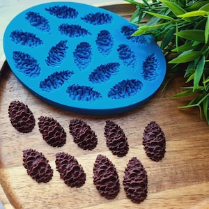 Silicone mold of Pine cone, style 10, 16 elements, ~ 1.7*2.9 cm, H:0.7-0.9cm,Modeling tool for accessories,home decor,Shape for polymer clay