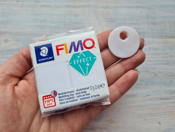 Fimo Effect Glitter Serie Polymer Clay, White glitter, Nr. 052
