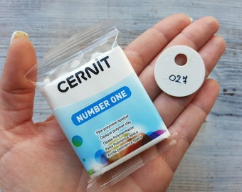 CERNIT Number One serie polymer clay, opaque white, Nr. 027, 56g (2oz), Oven-hardening polymer modeling clay