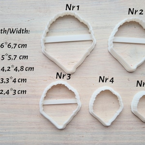 Silicone veiner of Peony petal texture, Flower Veiner, 3D Printed Cutters, Plastic PLA, Polymer Clay, Earrings, Floral Jewelry Tools image 2
