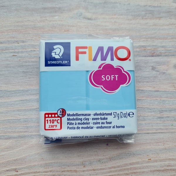 Pâte polymère série FIMO Soft Pastel, aqua (pastel), Nr. 305, 57g (2oz), Pâte à modeler polymère durcissant au four, Couleurs pastel par STAEDTLER