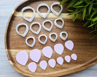 Rosenblatt, Stil 6, Klassik, 11er-Set, Ausstechform, 1 Ausstechform oder Komplettes Set, Ausstechform für Ohrring, Ausstechform 3D, Werkzeug für Polymerclay