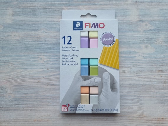 Fimo Soft Polymer Clay Set, 12 Pastel Colors 25g, Oven-hardening