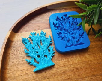 Silicone mold of Coral reef, ~ 4.4*5.8 cm, H:0.6 cm, Coral Reef, Sea Algae, Ocean Coral, Clay, Resin, Epoxy, Jewelry, Nautical,Beach,Coastal