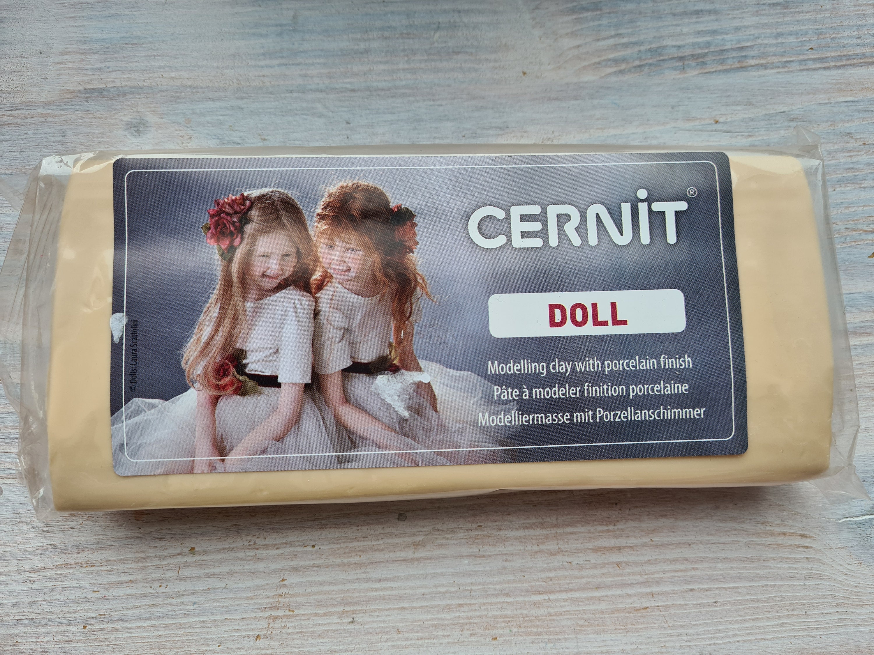 Cernit Doll polymer clay 500g almond Nr. 744 Oven baked clay for doll artists Forming modeling material for figures and ceramics making