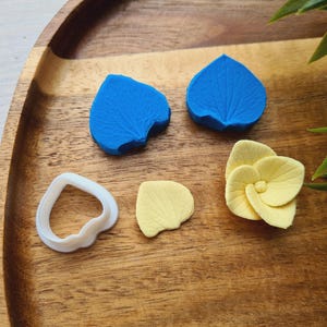 Silicone veiner of Hydrangea petal texture, style 1, choose full set or individually