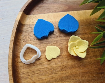 Silicone veiner of Hydrangea petal texture, style 1, Flower Veiner,3D Printed Cutters,Plastic PLA,Polymer Clay,Earrings,Floral Jewelry Tools