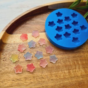 Silicone mold of Sugar candy, style 8, star, small, 13 elements, ~ 1cm, H:0.5cm,Modeling tool for accessories,jewelry,Shape for polymer clay