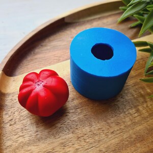 Silicone mold of Tomato,  ~ Ø 2.8 cm, H:2.2 cm, Modeling tool for accessories, jewelry, home decor, Shape for all types of polymer clay