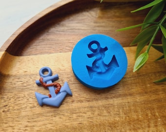 Silicone mold of Anchor, style 1, ~ 2*2.6 cm, H:0.4 cm, Nautical Marine, Polymer Clay, Epoxy Resin, Ocean Theme, Beach & Sailor Decor Charm