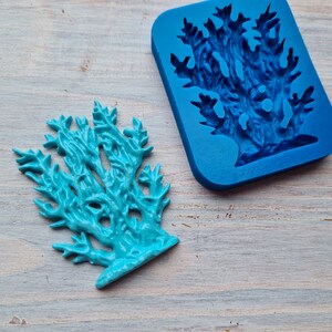 Silicone mold of Сorals, ~ 4.5*6 cm, H:0.5 cm, Modeling tools for accessories, home decor, Shape for Fimo, Sculpey, Pardo, Cernit clay