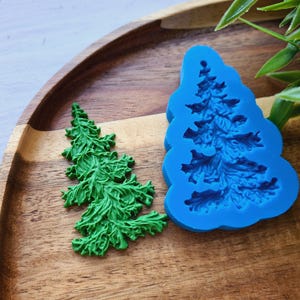 Silicone mold of Christmas tree, style 3, ~ 3.6*6.2 cm, H:0.6 cm, Fondant Mold, Mini Xmas Pine Tree Mold for Crafts, Holiday Decorations