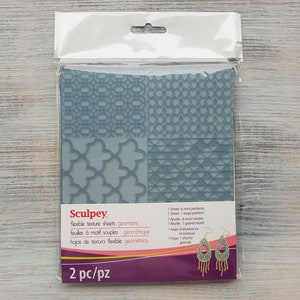 Sculpey flexile texture sheet Geometric, Used for texture, Modeling and forming tool of polymer clay Sculpey, Fimo, Pardo, Cernit