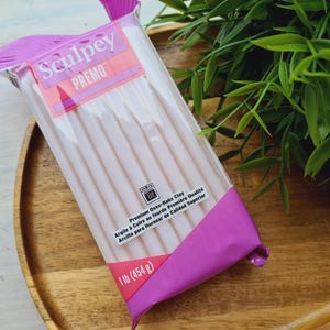 Sculpey Premo, white translucent, Nr.5527, 454g (1lb), BIG PACK, oven-hardening polymer clay